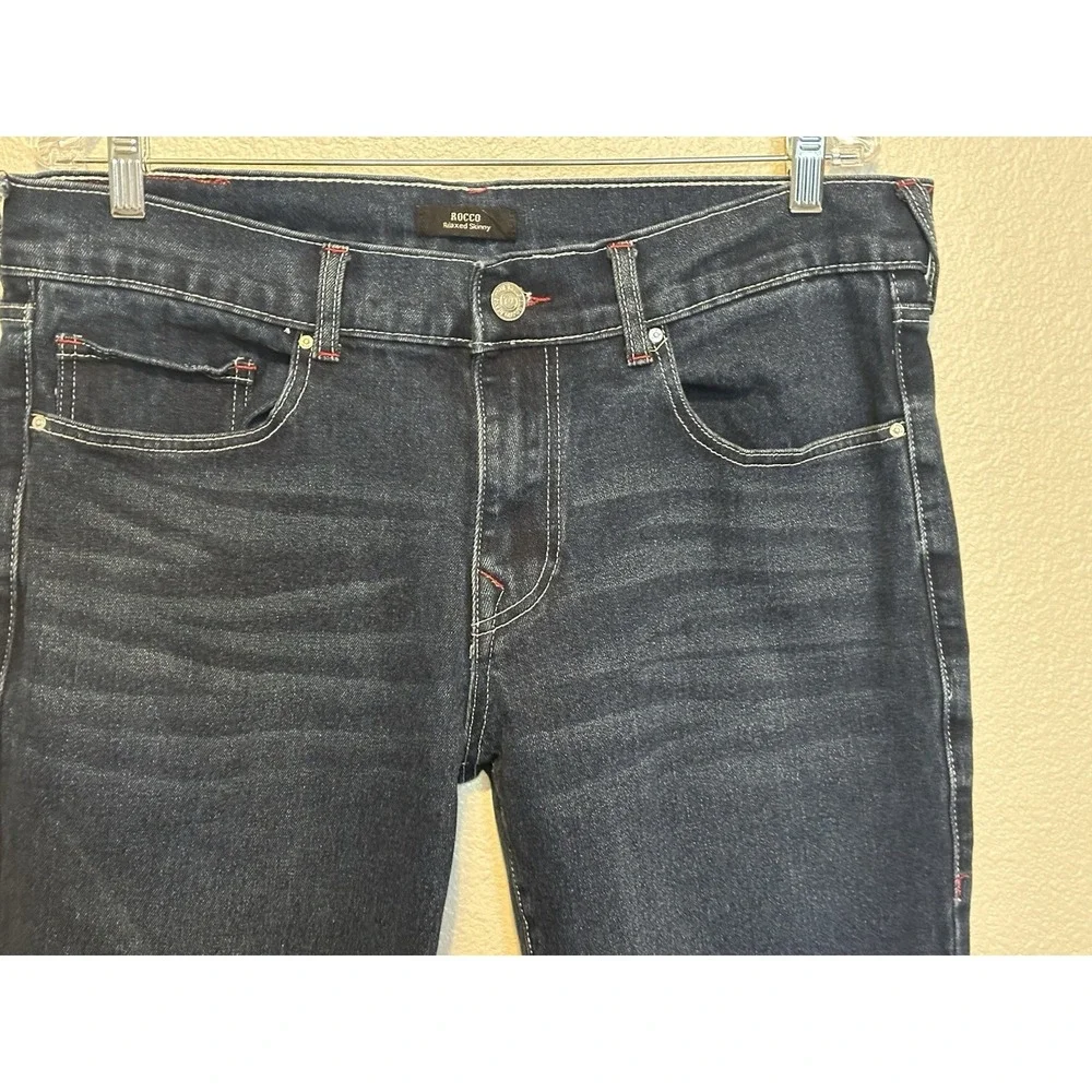 TRUE RELIGION Rocco Relaxed Skinny Jeans Blue Men's sz.34 Red Stitching